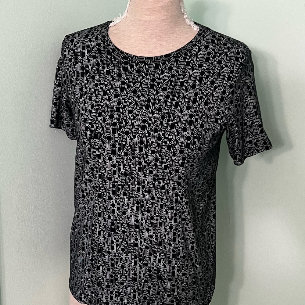 Michael Kors all over logo print stretch T-shirt